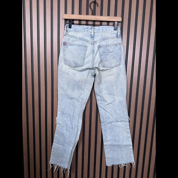 BDG Urban Outfitters Jeans 25 Womens Blue Light Wash Bootcut Fray Destroyed Knee - Picture 2 of 10